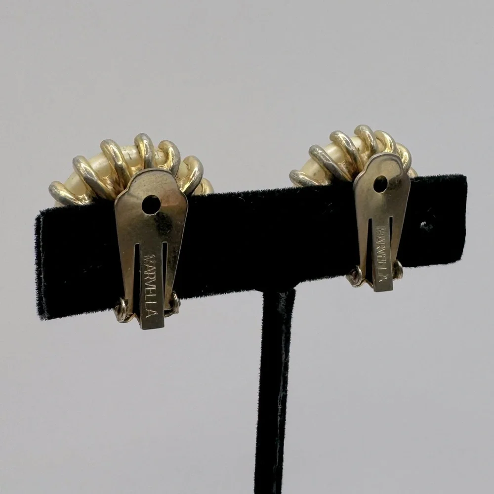 MARVELLA Vintage Pearl Clip-On Earrings